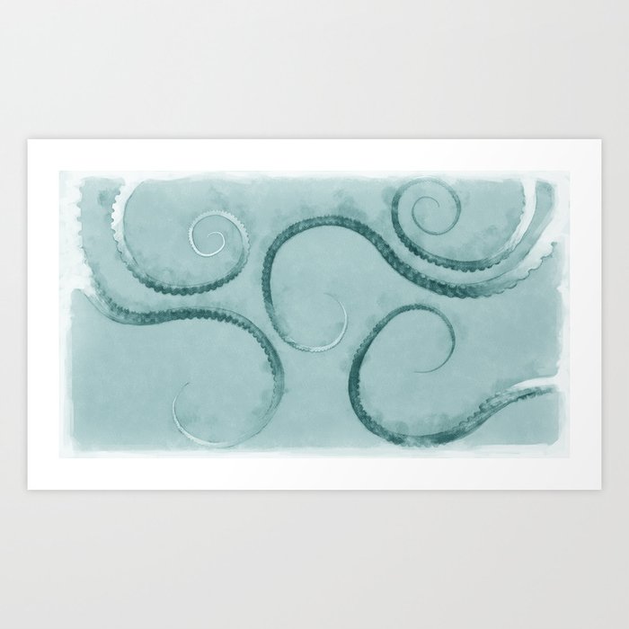 Octopus Tentacles Teal Art Print