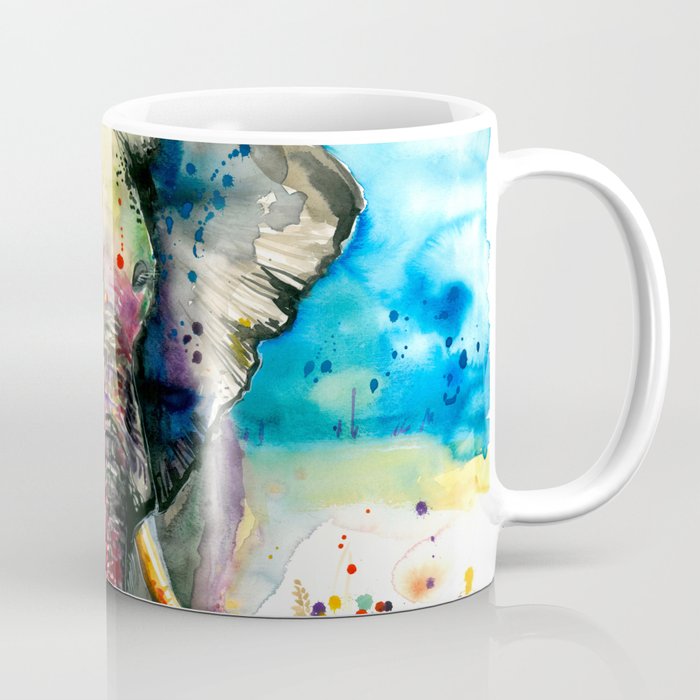 RAINBOW ELEPHANT WATERCOLOR Coffee Mug