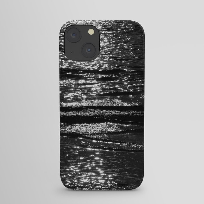 Calm Black and White Ocean Waves iPhone Case
