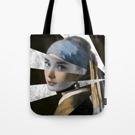 Vermeer's "Girl with a Pearl Earring" & Audrey  Tote Bag