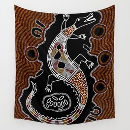 Aboriginal Crocodile Authentic Aboriginal Art Wall Tapestry
