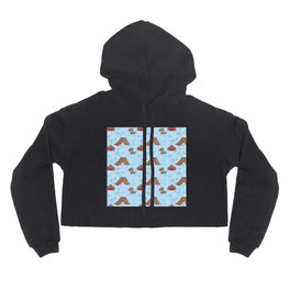Cute winter clothes light blue background Hoody