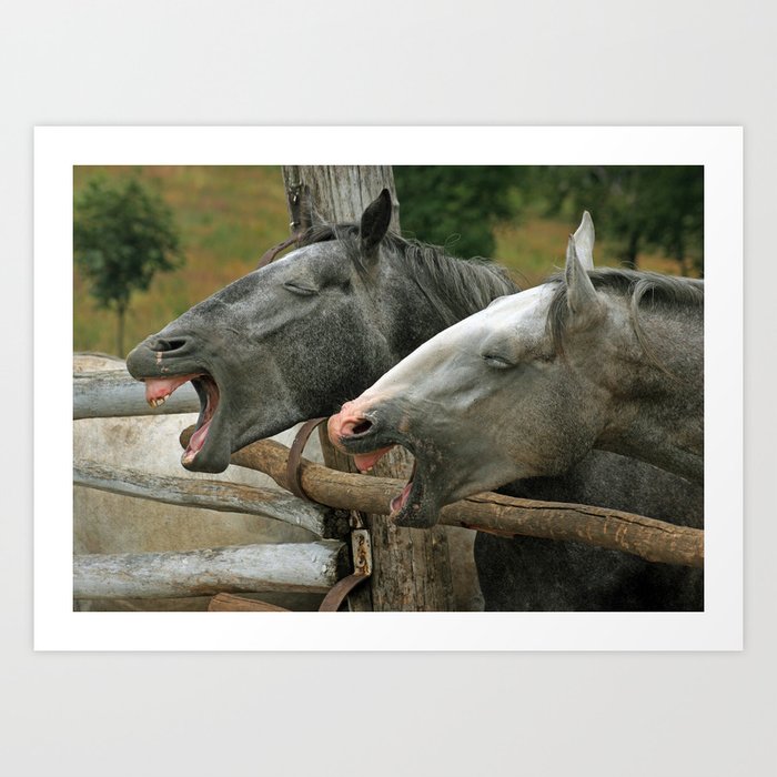 singing horses Art Print