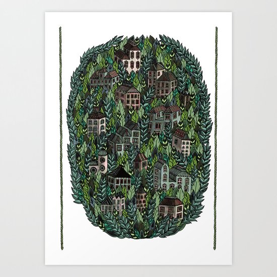Little Forest Town Art Print