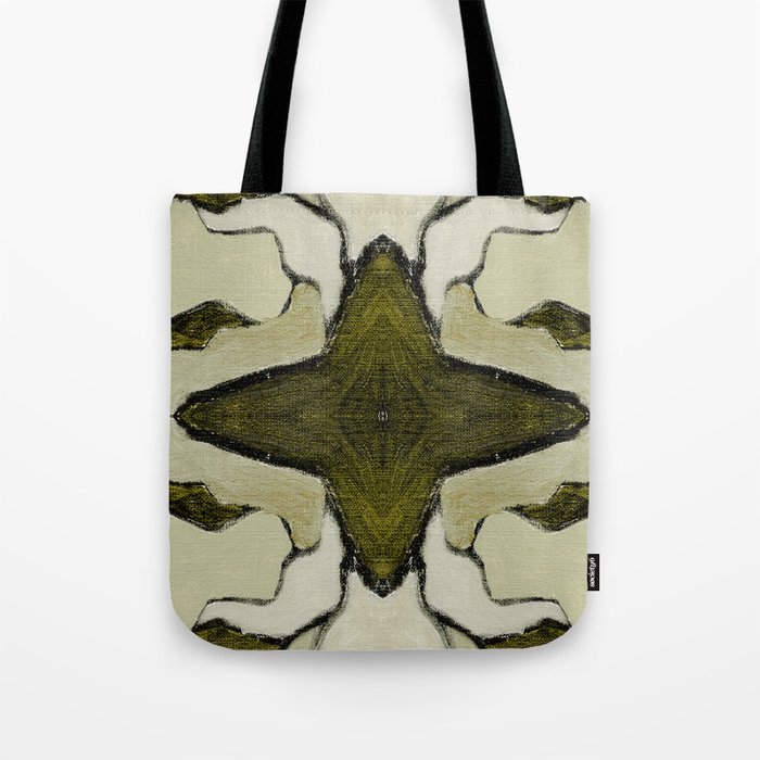 Modern Abstract Pattern Art Oil Painting On Canvas 2c29.3 Olive Green Pearl White Tote Bag