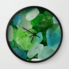 Ocean Photography Beach Sea Glass Wall Clock