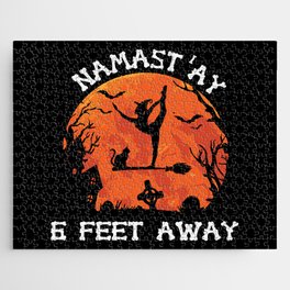 Namastay 6 Feet Away Funny Halloween Quote Jigsaw Puzzle