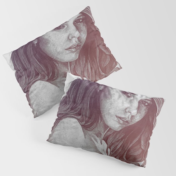 You Lied: Rainbow (nude girl with mehndi tattoos) Pillow Sham