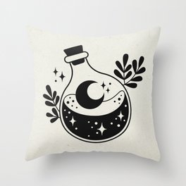 Moon Bottle Throw Pillow
