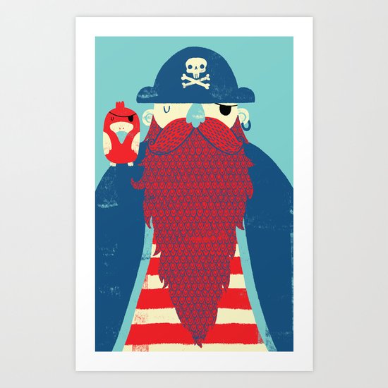 Old Captain Redbeard Art Print