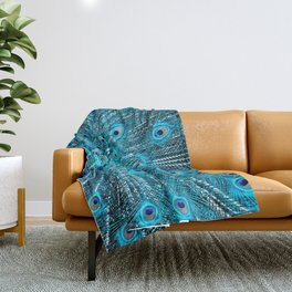 Peacock  Blue 11 Throw Blanket