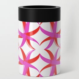 Hot pink and red abstract pattern Can Cooler