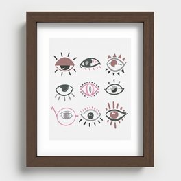 Evil Eye in Powder Pink Recessed Framed Print