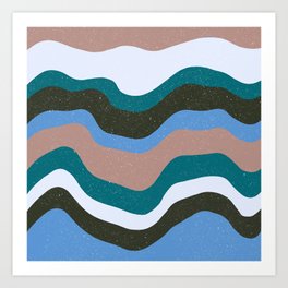 Retro Waves - Seafoam Green Art Print