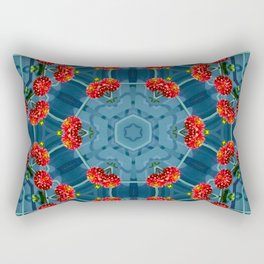 Floral Variant Red & Blue Rectangular Pillow