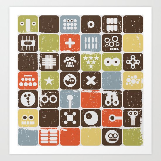 Robot face. Art Print