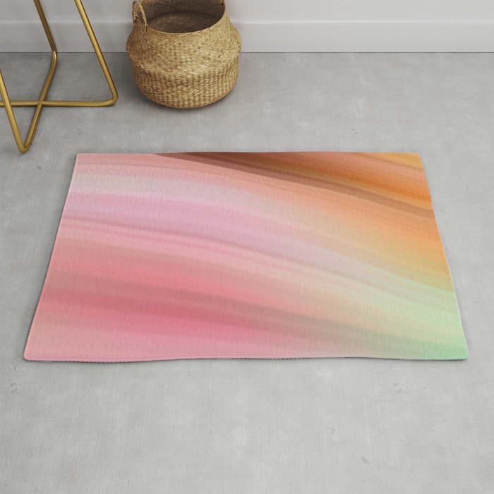 Rainbow Colorful Abstract Wave Pattern Rug