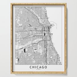 Chicago Map Serving Tray