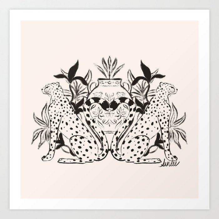 Cheetah Symmetry lines  Art Print