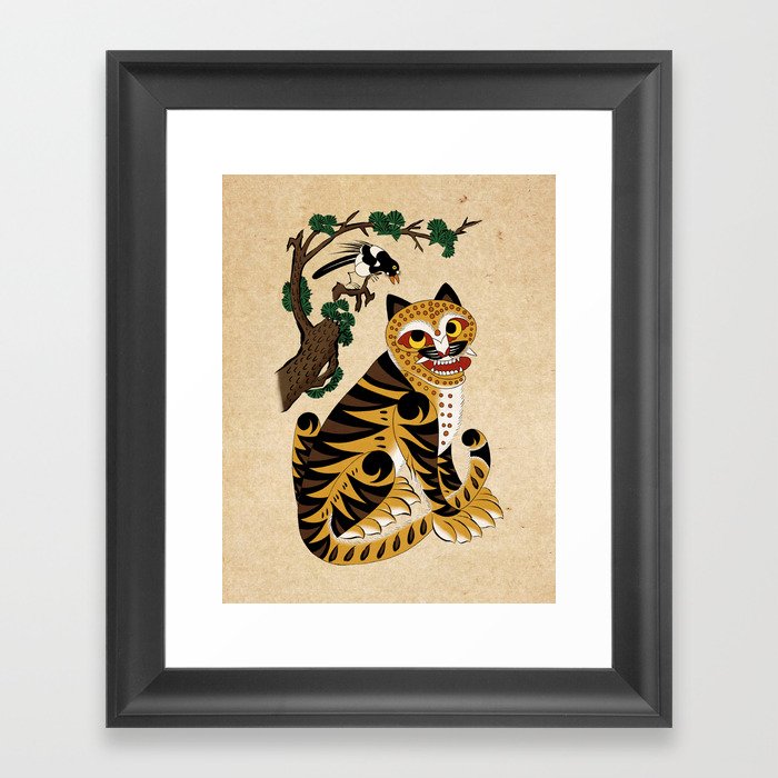 Minhwa: Tiger and Magpie A Type Framed Art Print