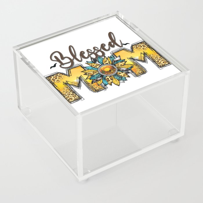 Blessed Mom sunflower gift mothersday Acrylic Box