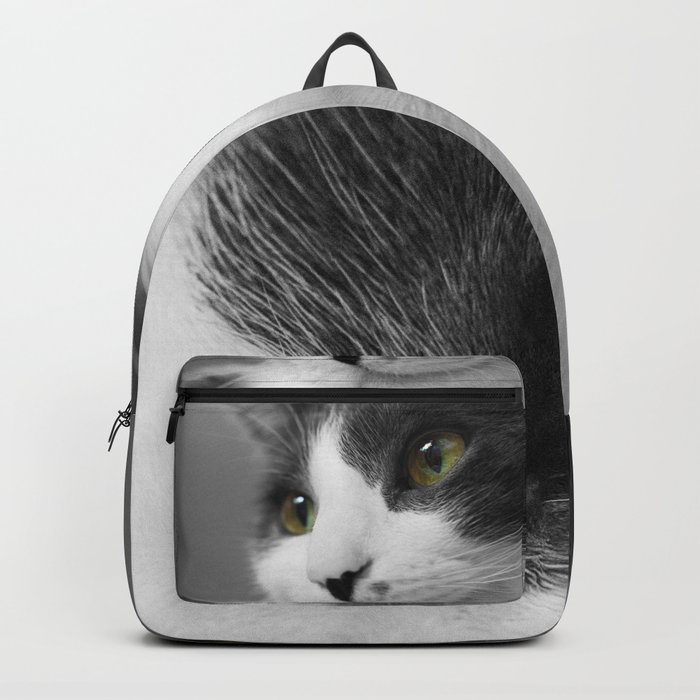 Black backpack with yellow eyes 2025
