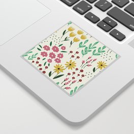 Soft pastel floral print Sticker