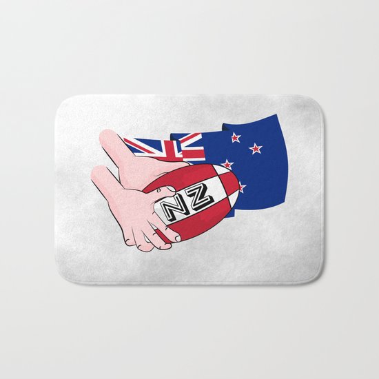 Rugby Ball New Zealand Bath Mat