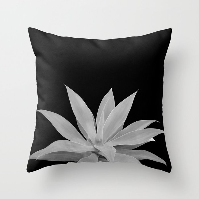 Black Gray Agave Vibes #1 #tropical #decor #art #society6 Throw Pillow