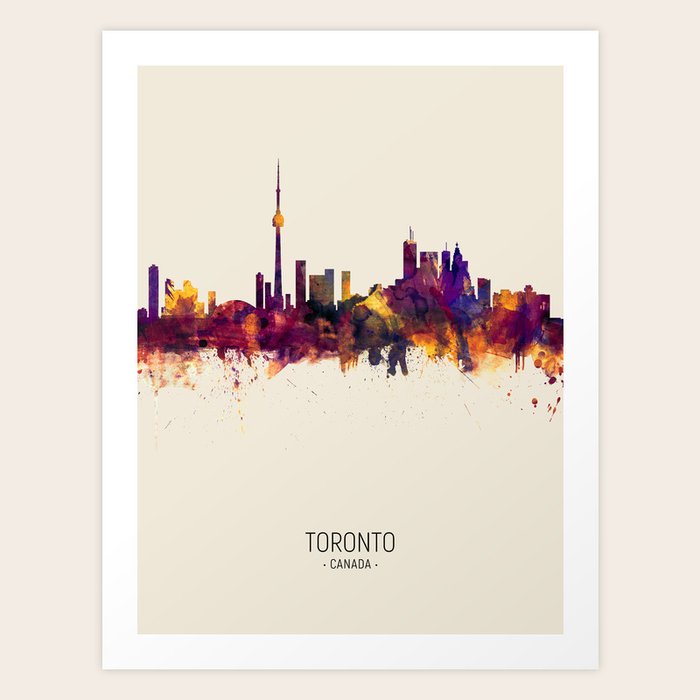 Toronto Canada Skyline Art Print By Artpause Society6