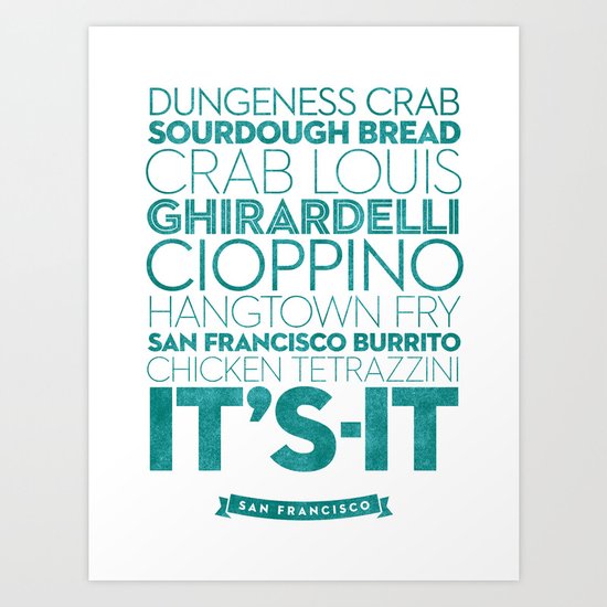 San Francisco — Delicious City Prints Art Print