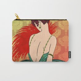Art Deco Lady with Damask - BIANCA: Christmas Past Carry-All Pouch