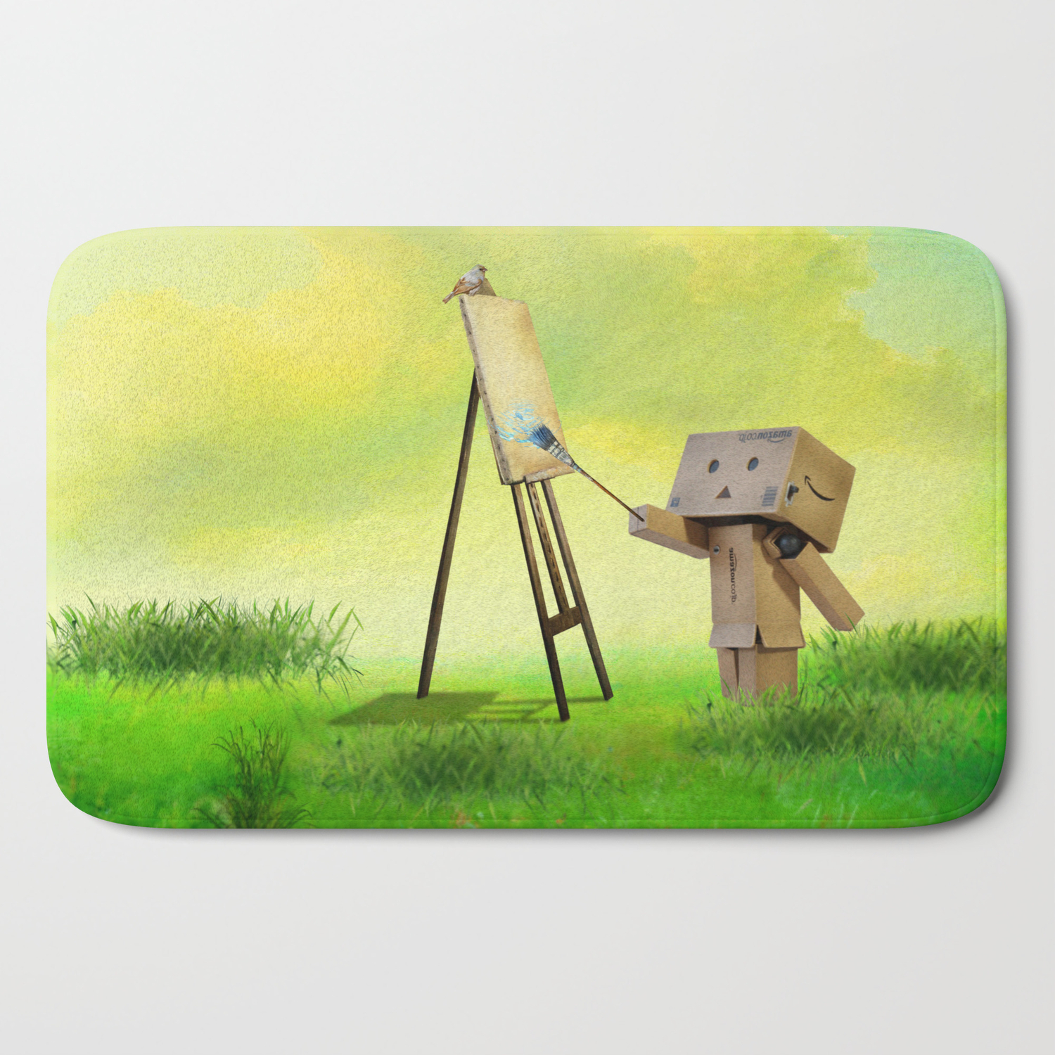 Danbo The Artist Bath Mat By Anneseltmann Society6