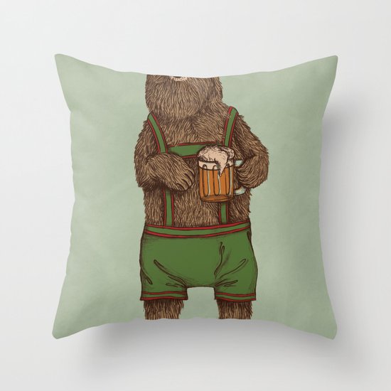Traditional German Bear Throw Pillow