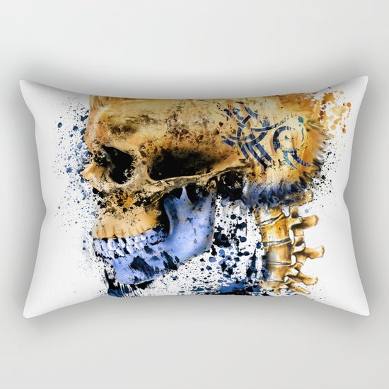 Golden Skull Rectangular Pillow