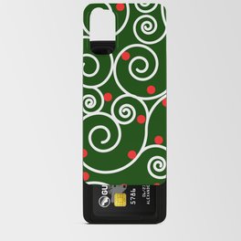 Curl lines art- Christmas colors Android Card Case