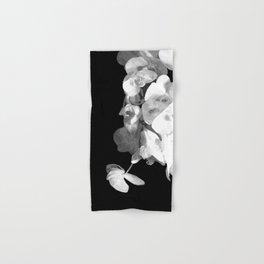 White Orchids Black Background Hand & Bath Towel