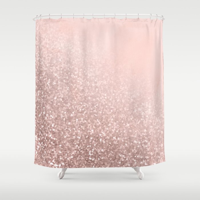 Pretty Blush Pink Vi Shower Curtain, Rose Gold Pink Shower Curtain