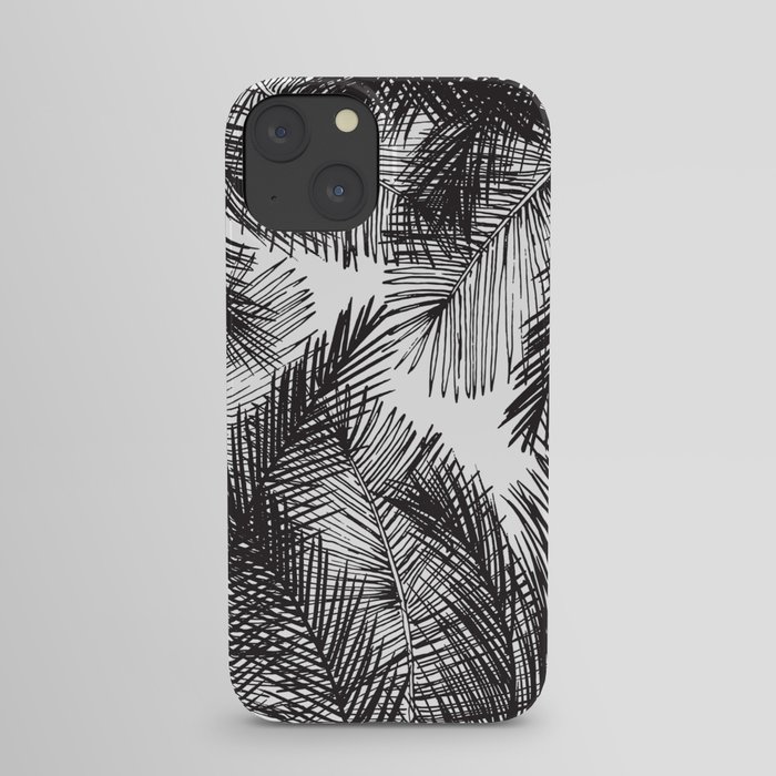 Black white watercolor hand painted palm trees iPhone Case