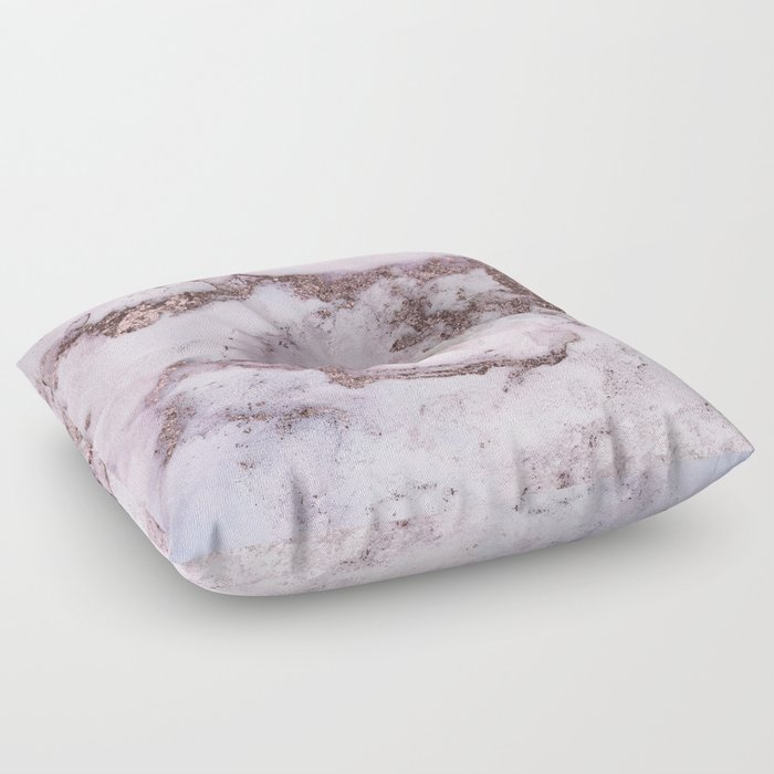 Abstract Alcohol Ink Art Painting Rosegold And Blush Pink Floor Pillow