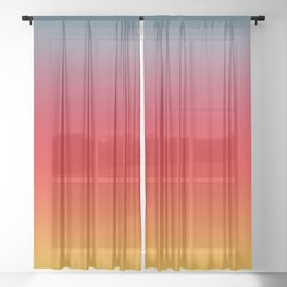 Aruba - Classic Colorful Blue Red Yellow Abstract Minimal Modern Summer Style Color Gradient Sheer Curtain