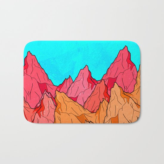 The Red and Orange Mounts Bath Mat