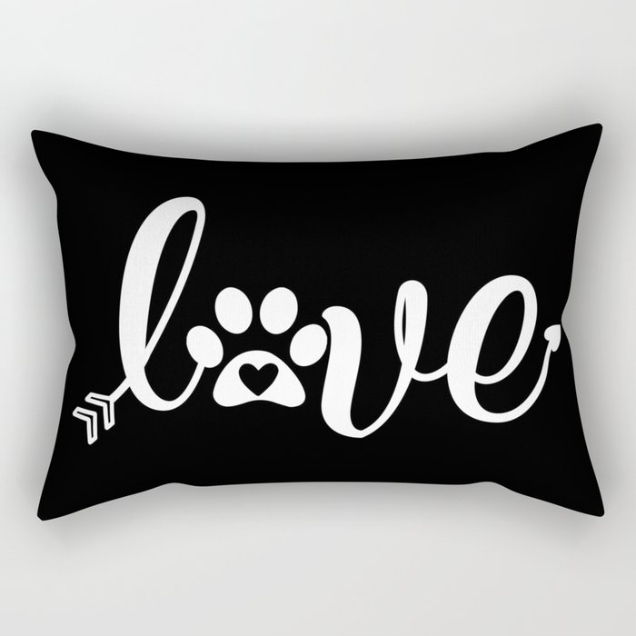 Paw Love Script Pet Lover Cute Rectangular Pillow