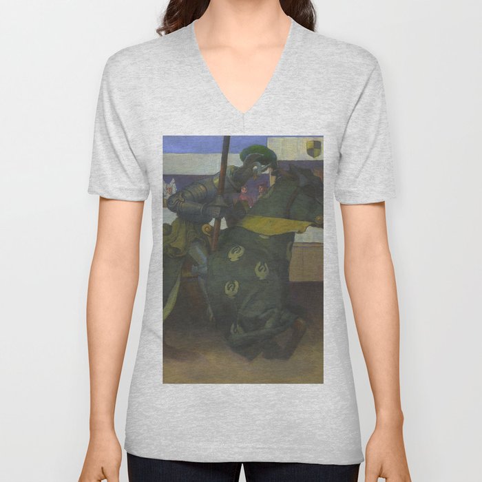A Medieval Knights Jousting Tournament V Neck T Shirt