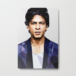 Shahrukh khan Poster low poly Metal Print