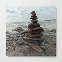 Stone Pile near the Beach Metal Print