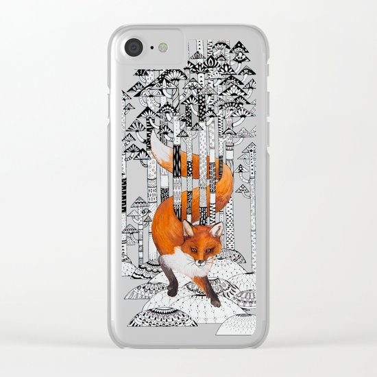 Fox Forest Clear iPhone Case