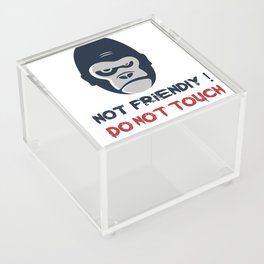 Not Friendly Do Not Touch! Grumpy Gorilla Face Drawing Acrylic Box