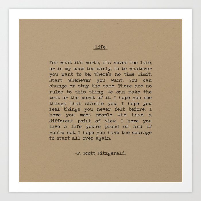 Life For What It's Worth F Scott Fitzgerald Quote The Great Gatsby