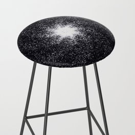 Galaxy with white star dust on black background Bar Stool